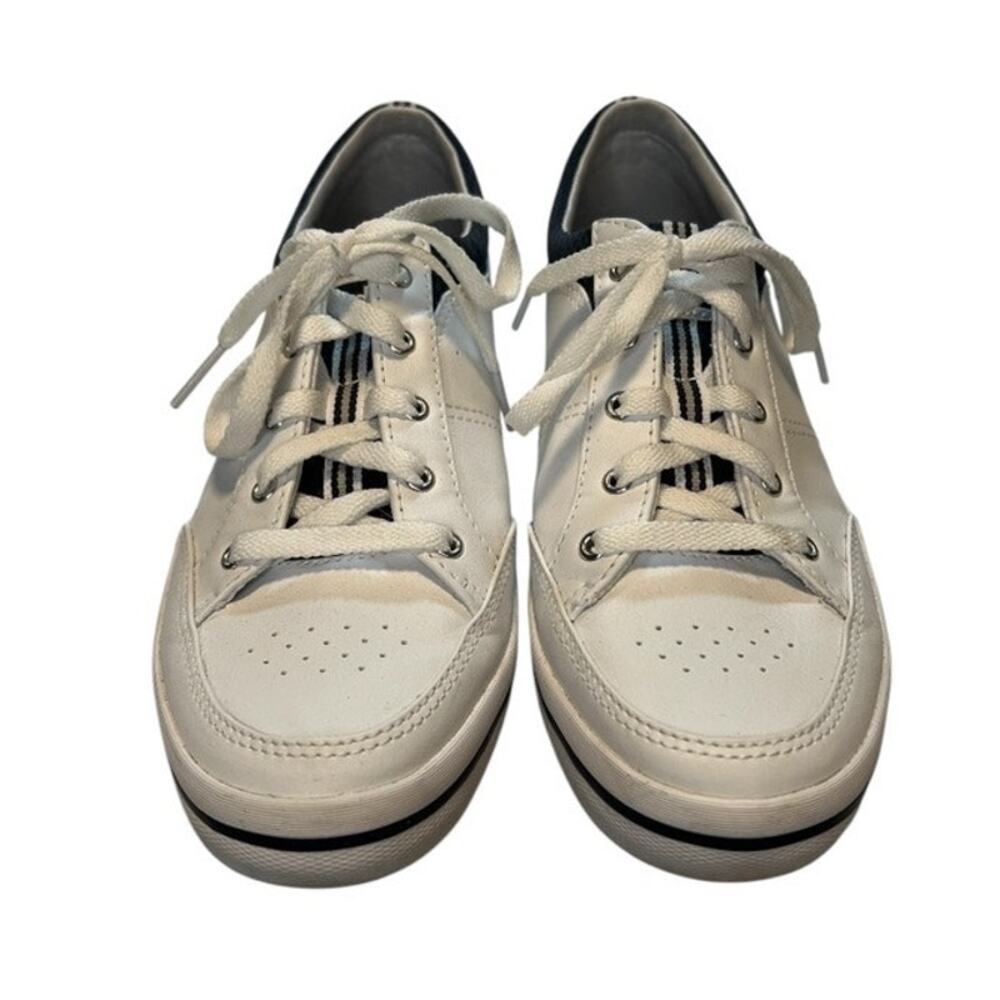 Keds, Rebel lace up leather sneaker, White w/Navy trim, women’s size 8 - Picture 4 of 13